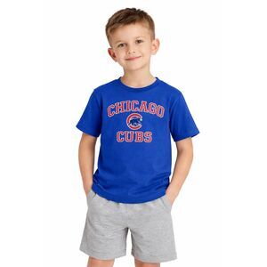 Chicago Cubs Kids Blue Graphic Tee Shirt Size Medium 5/6 Baseball MLB